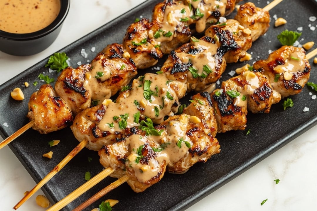 Chicken Satay with Peanut Sauce Recipe