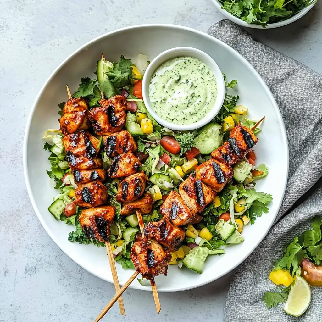 BBQ Chicken Skewer Salad: A Flavorful Summer Delight!