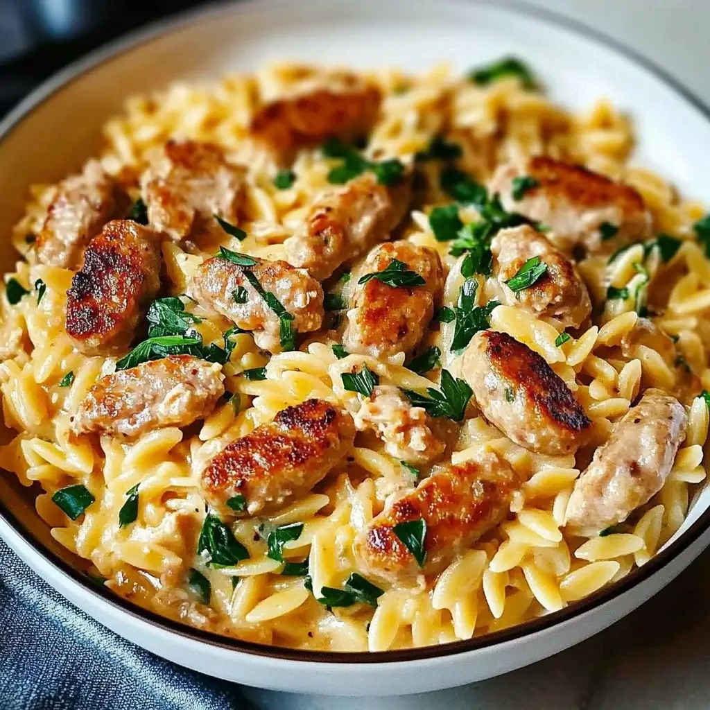 Creamy Chicken Sausage Orzo: A Delightful Dinner Recipe!