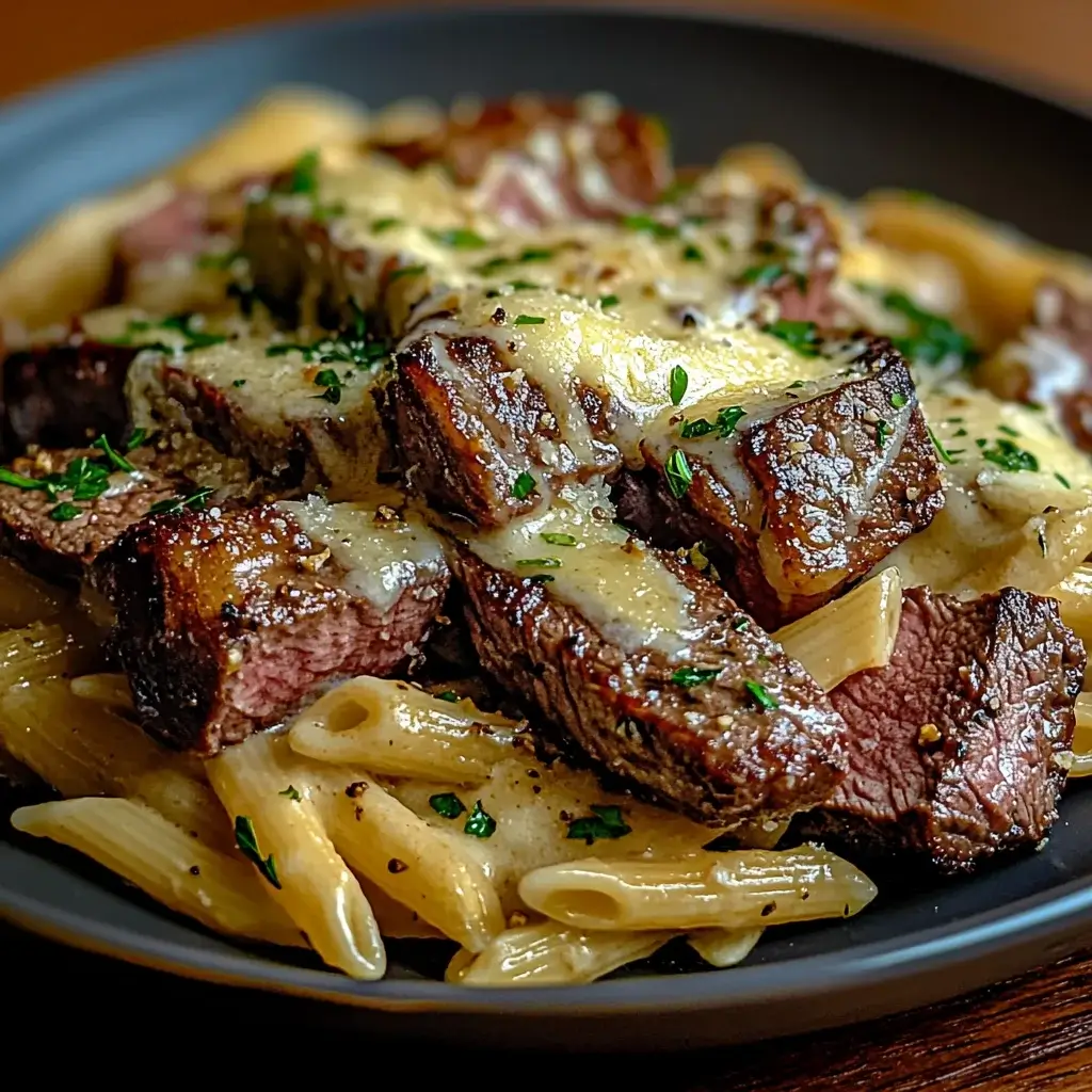 Creamy Garlic Parmesan Steak Pasta: A Delicious Dinner!