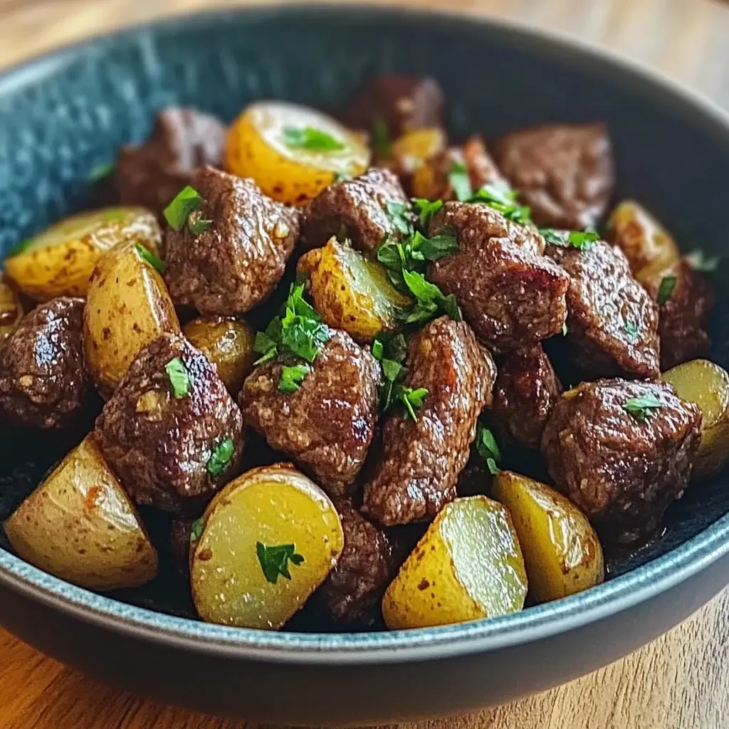 Garlic Butter Beef Bites with Potatoes for Dinner Bliss