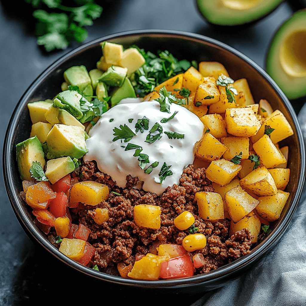 Ground Beef and Potato Taco Bowl: A Flavorful Delight!
