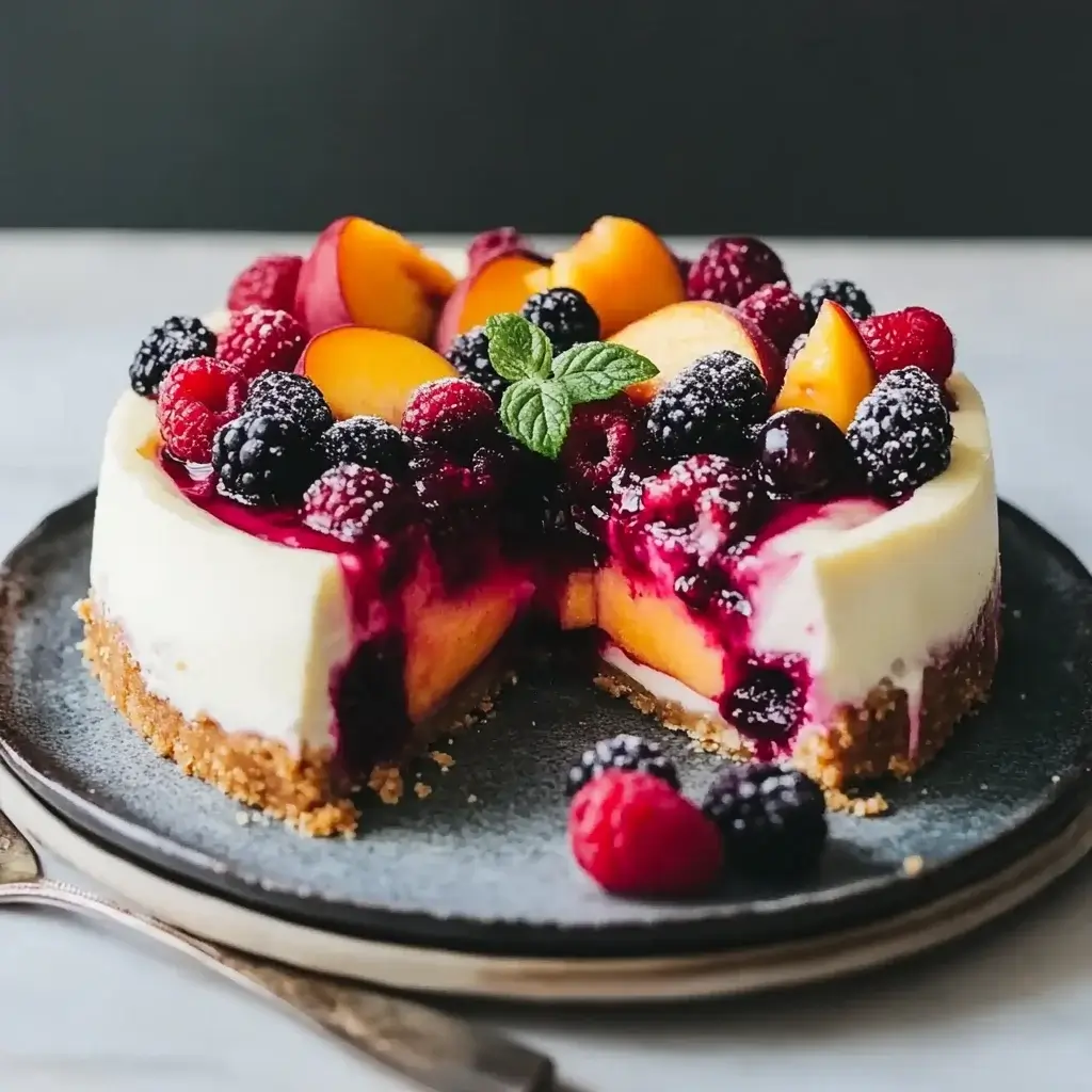 Summer Berry and Peach No-Bake Cheesecake Recipe Delight!