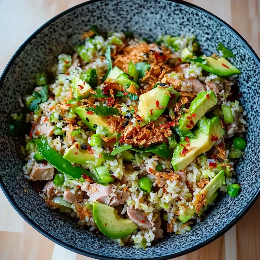 Tuna Avocado Crispy Rice Salad: A Fresh Delight!