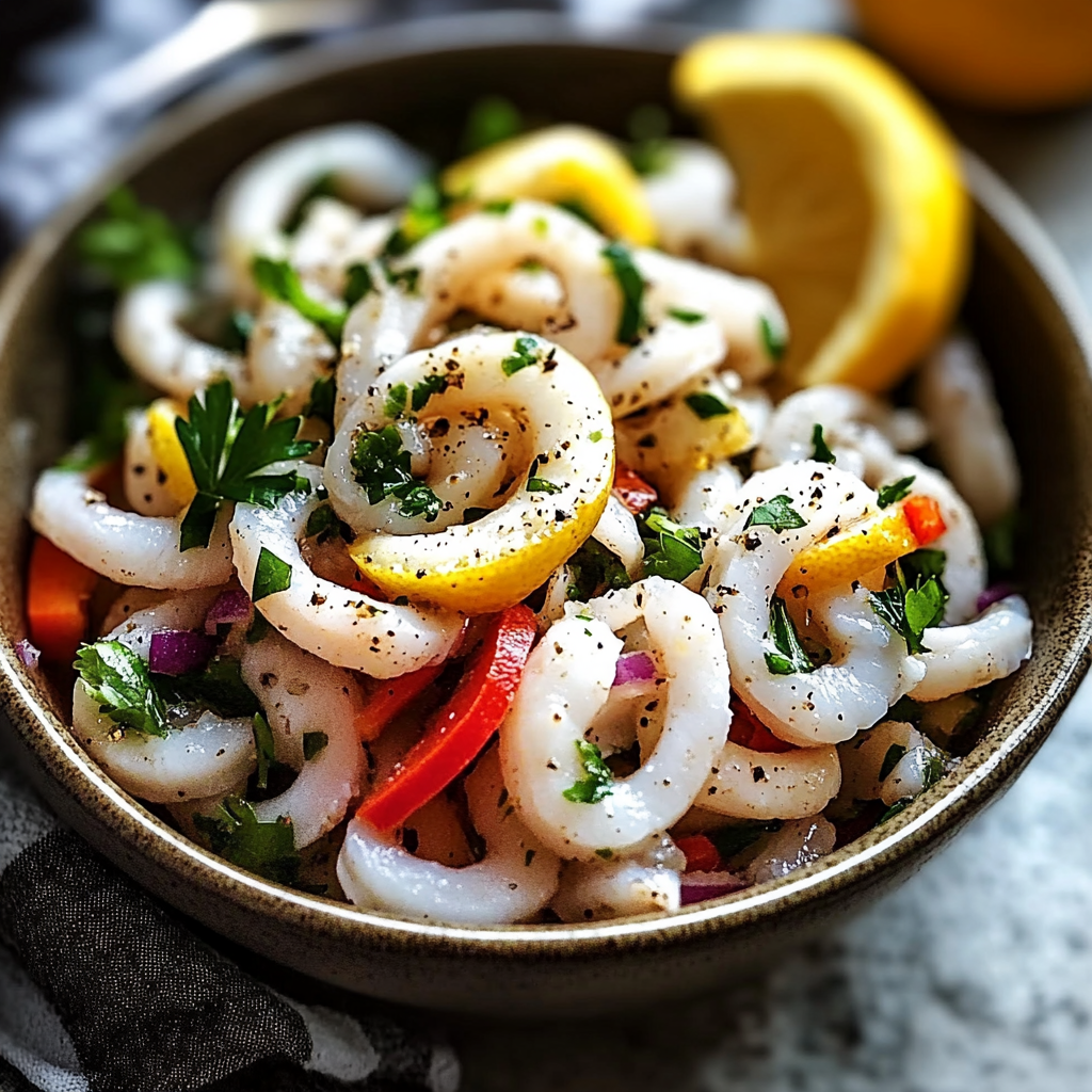 Chilled Calamari Salad with Lemon and Parsley: A Refreshing Delight!