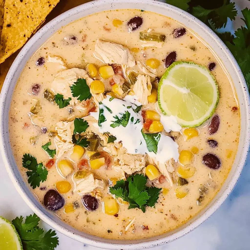 Mexican Chicken and Street Corn Chowder delights your taste buds!