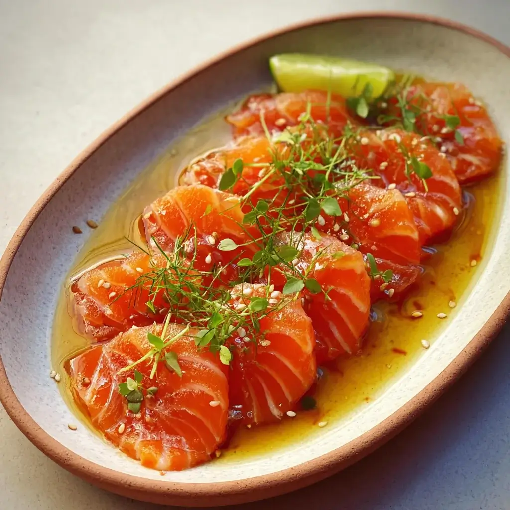 Salmon Crudo with Citrus Soy Dressing: A Refreshing Delight!