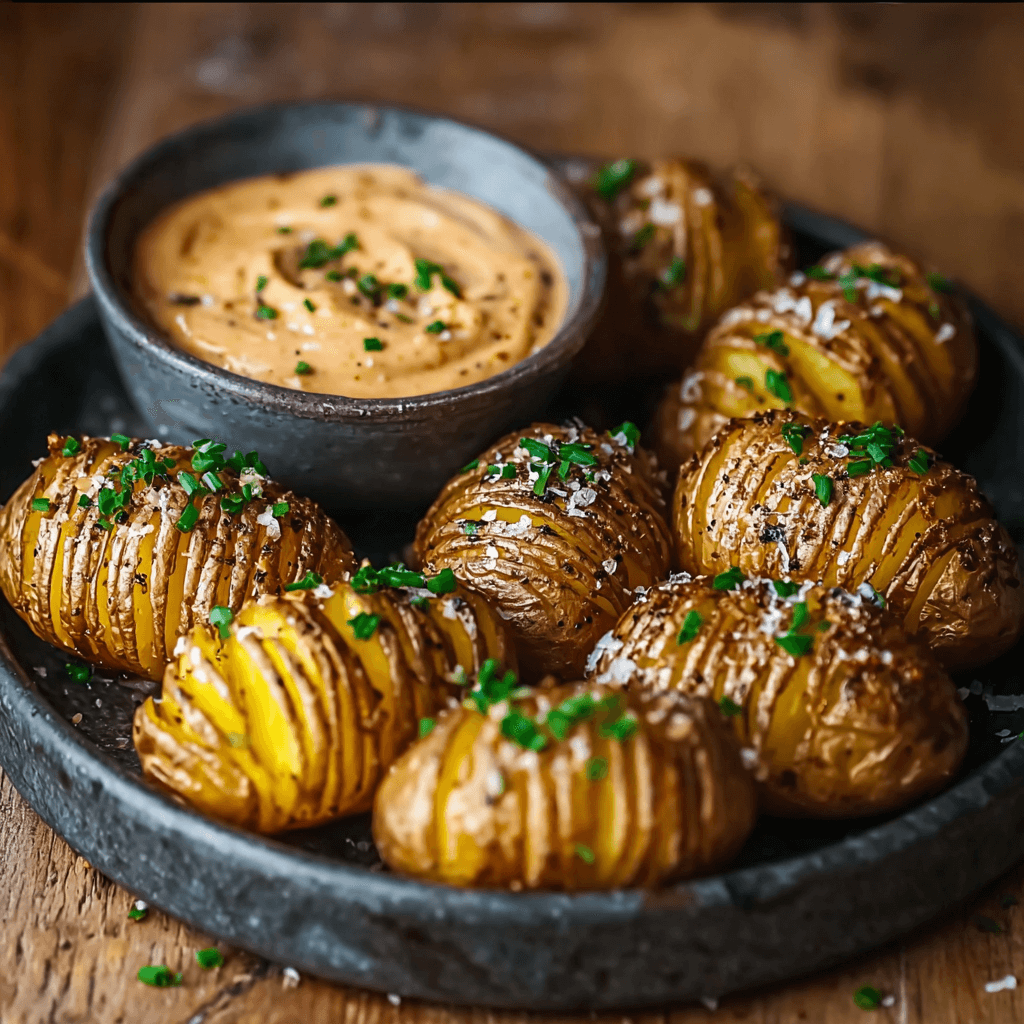 Salt and Pepper Mini Hasselback Potatoes with Cajun Dip Delight Your Taste Buds!