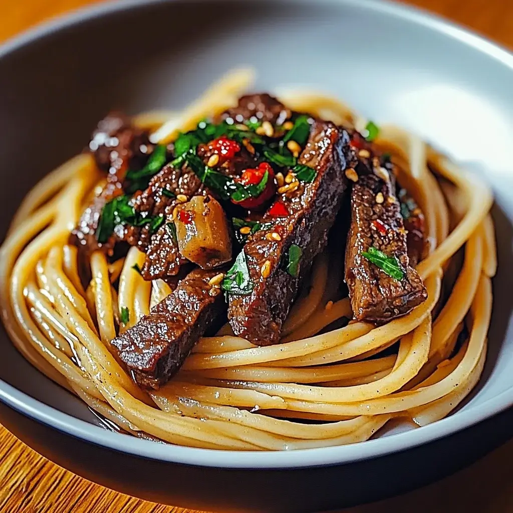 Sweet and Spicy Garlic Steak Pasta: A Flavorful Feast!