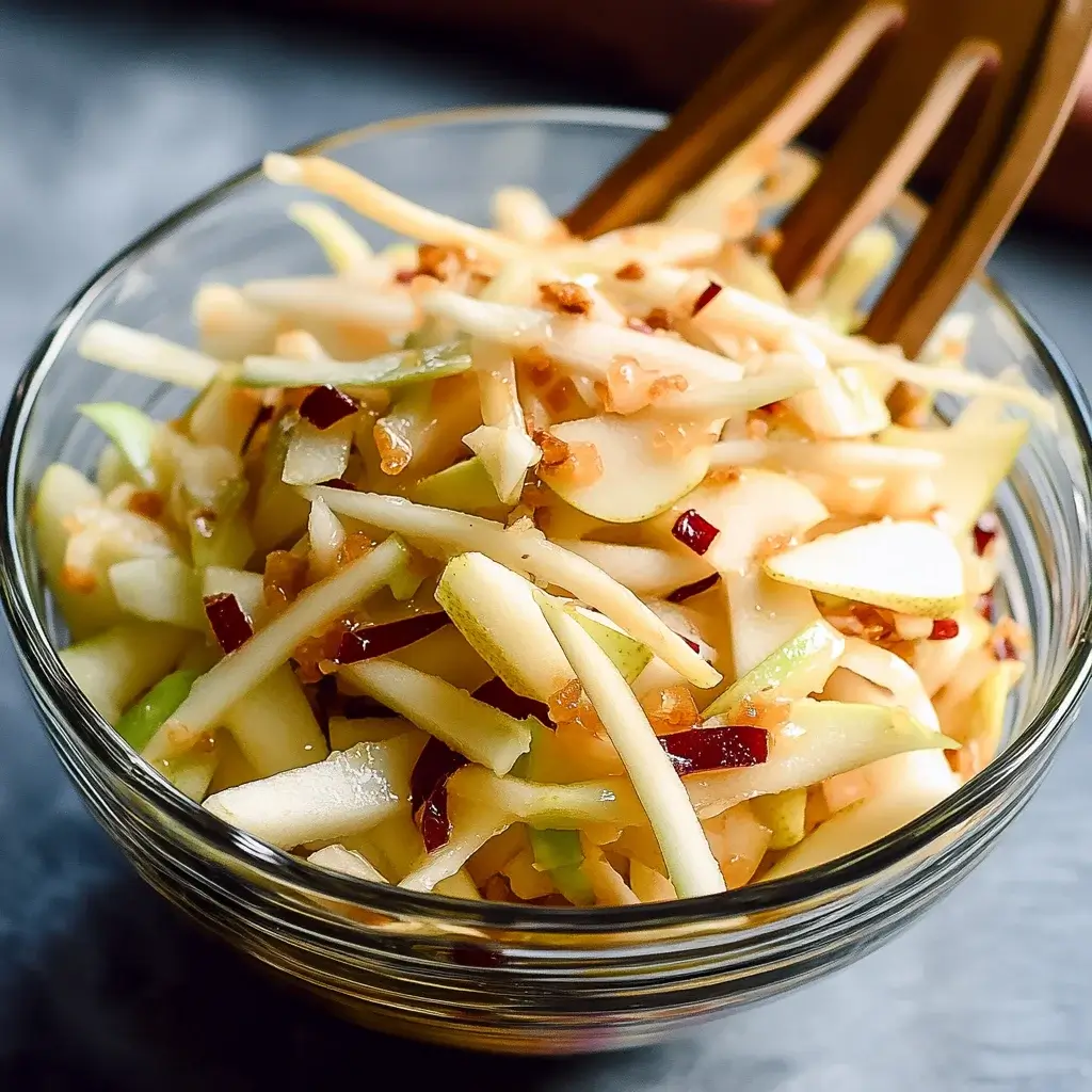 Apple Pear Slaw with Caramel Cider Vinaigrette: Delight in Fresh Flavors!
