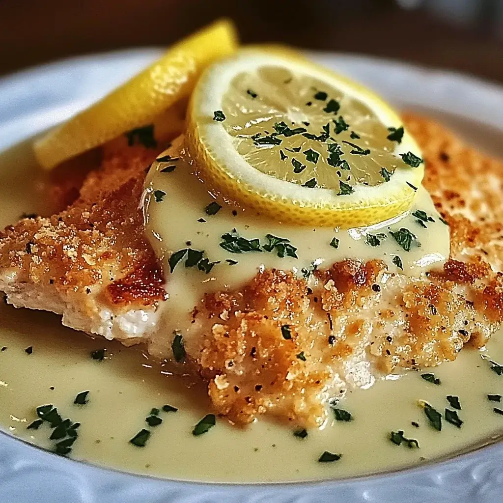 Lemon Pecorino Crusted Chicken with Creamy Sauce Delight!