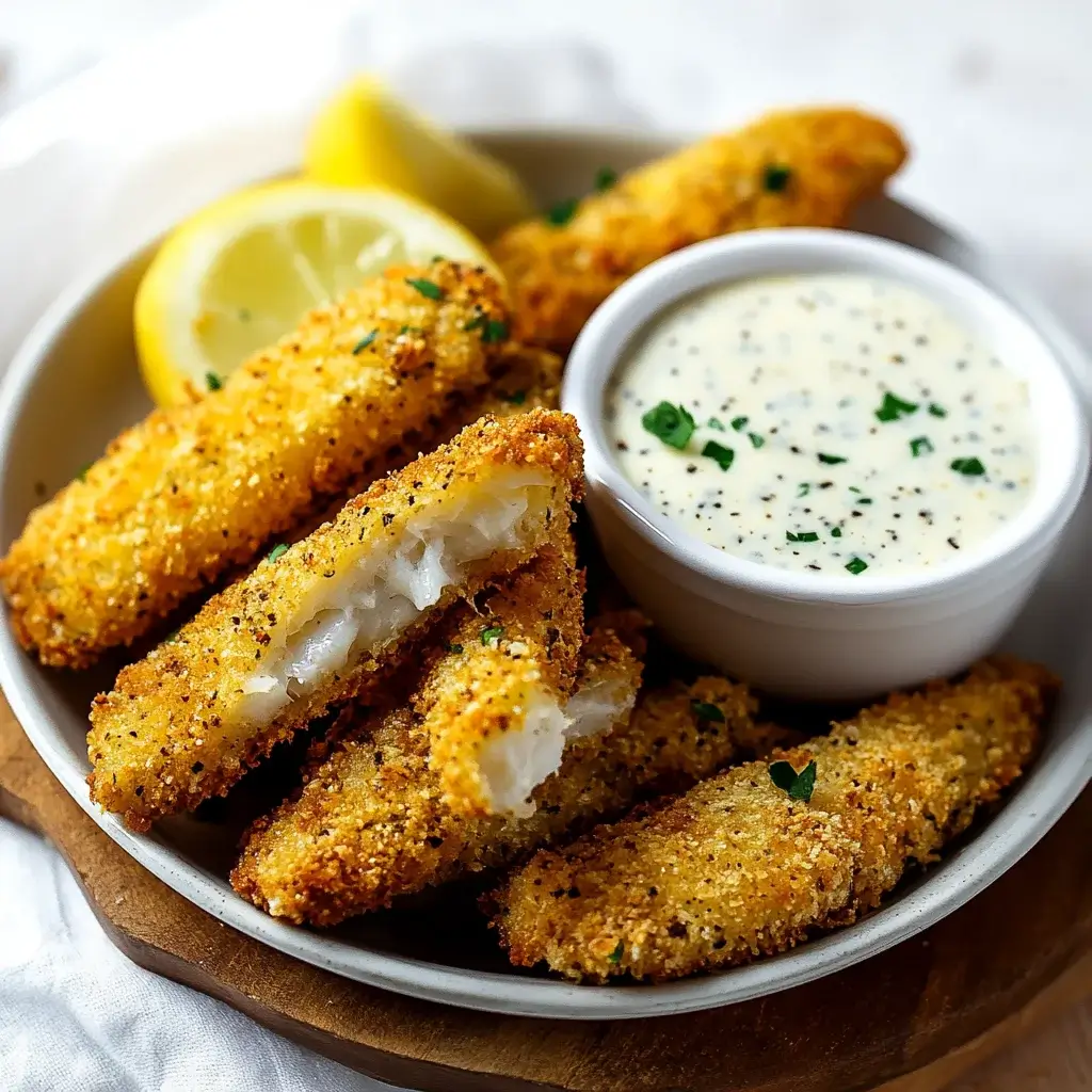 Crispy Baked Fish Sticks with Tartar Sauce are delicious!