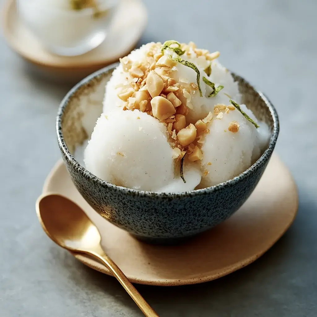 Salted Coconut Sorbet with Peanuts: A Refreshing Delight!