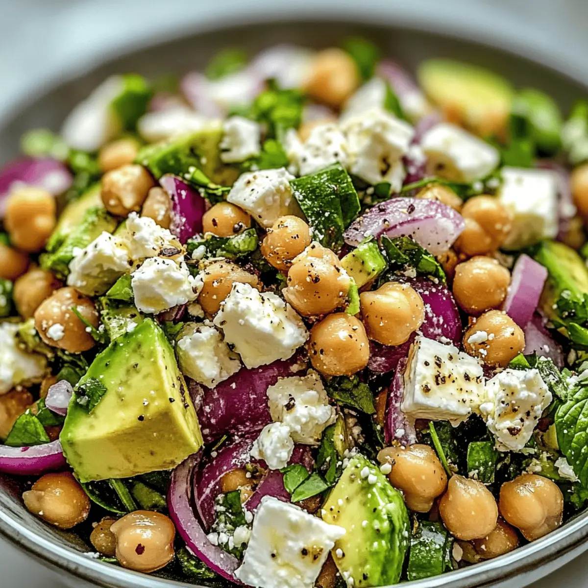 Chickpea Feta Avocado Salad: A Fresh Mediterranean Treat