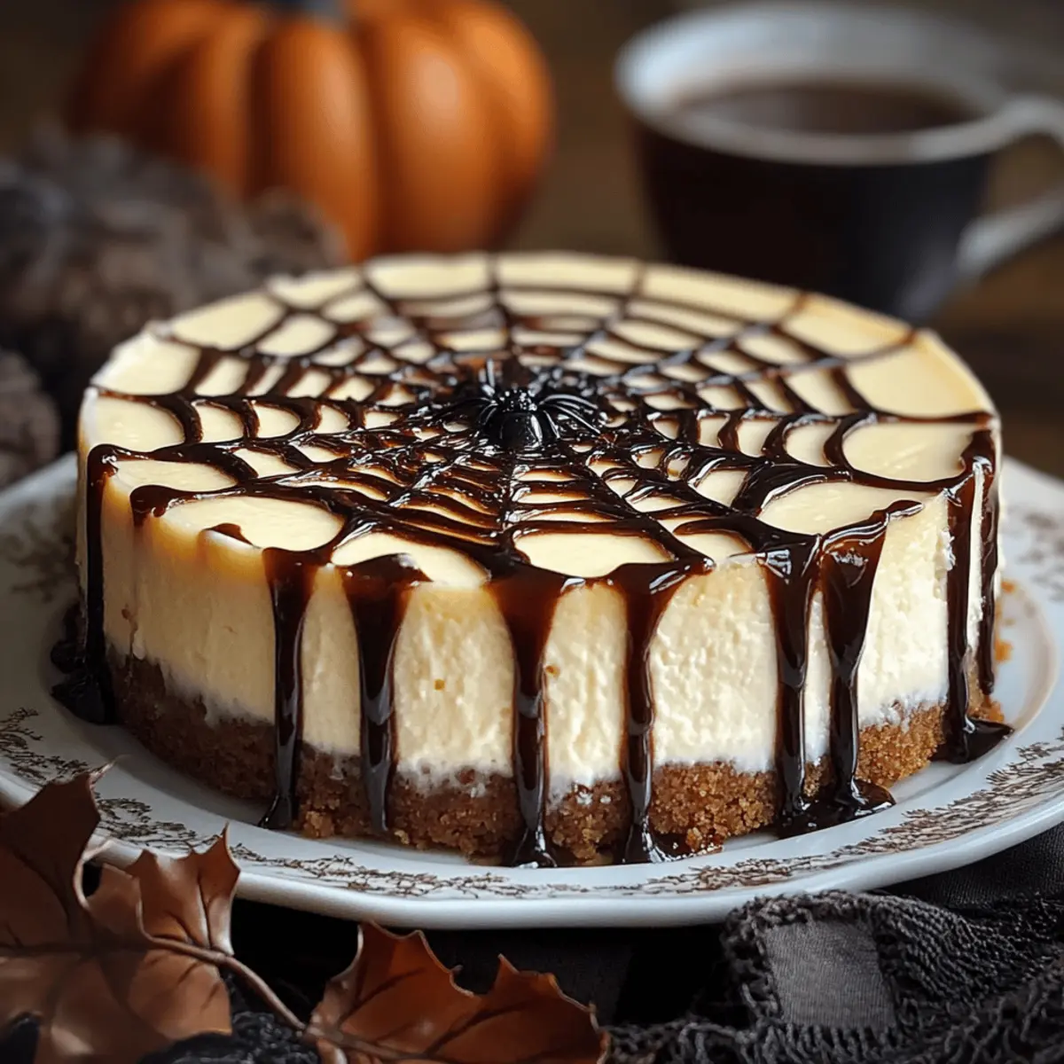 Deliciously Spooky Spider Web Cheesecake for Halloween Fun