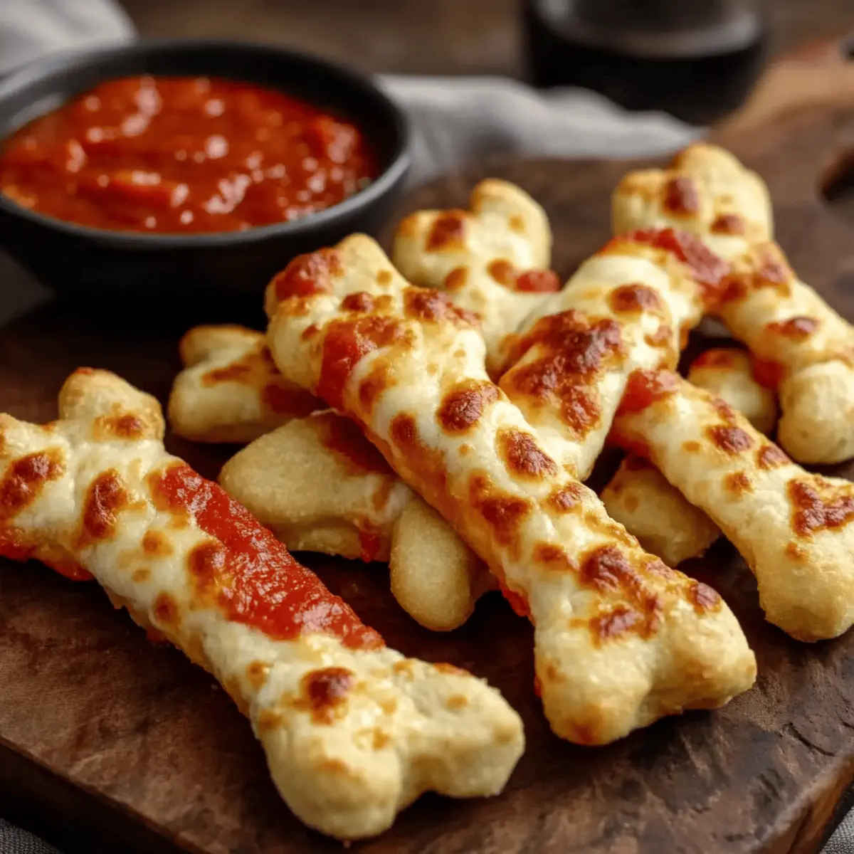 Cheesy Halloween Breadstick Bones
