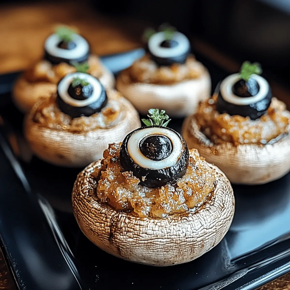 Stuffed Mushroom Eyeballs