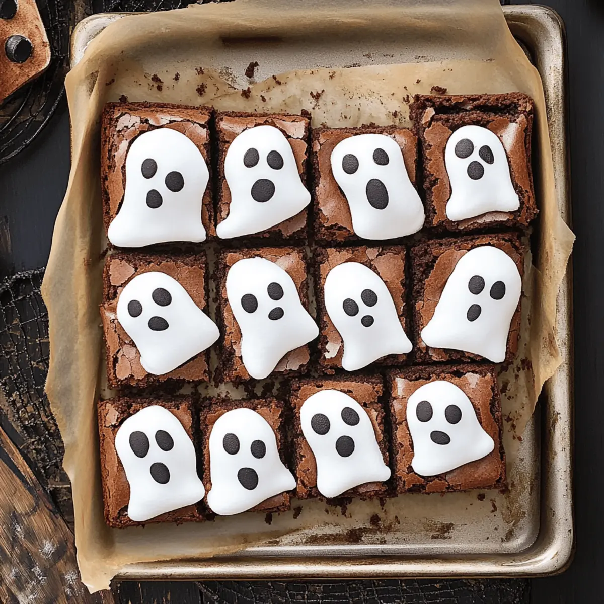 Marshmallow Ghost Brownies
