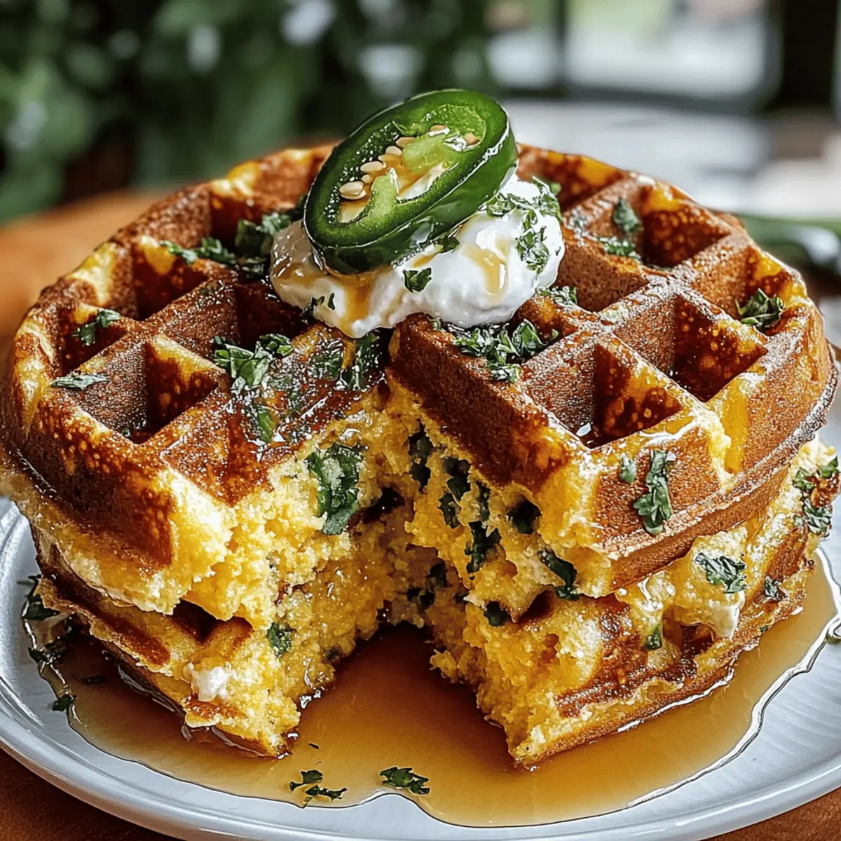 Cheddar Jalapeño Cornbread Waffles: A Cozy Flavor Adventure