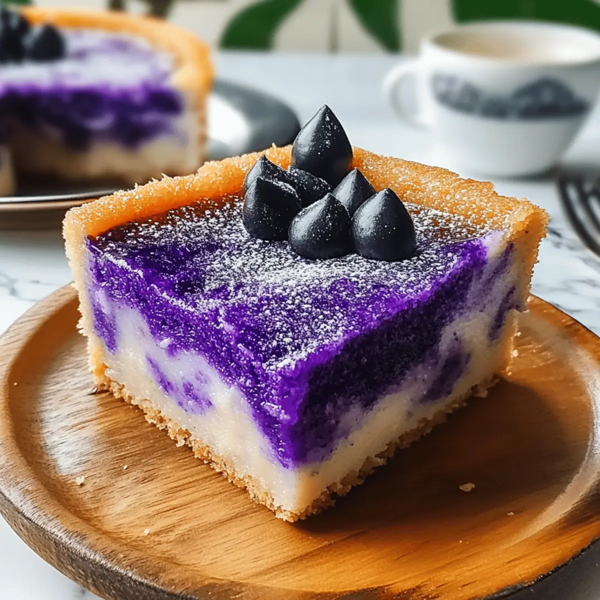 Delicious Ube Cassava Cake
