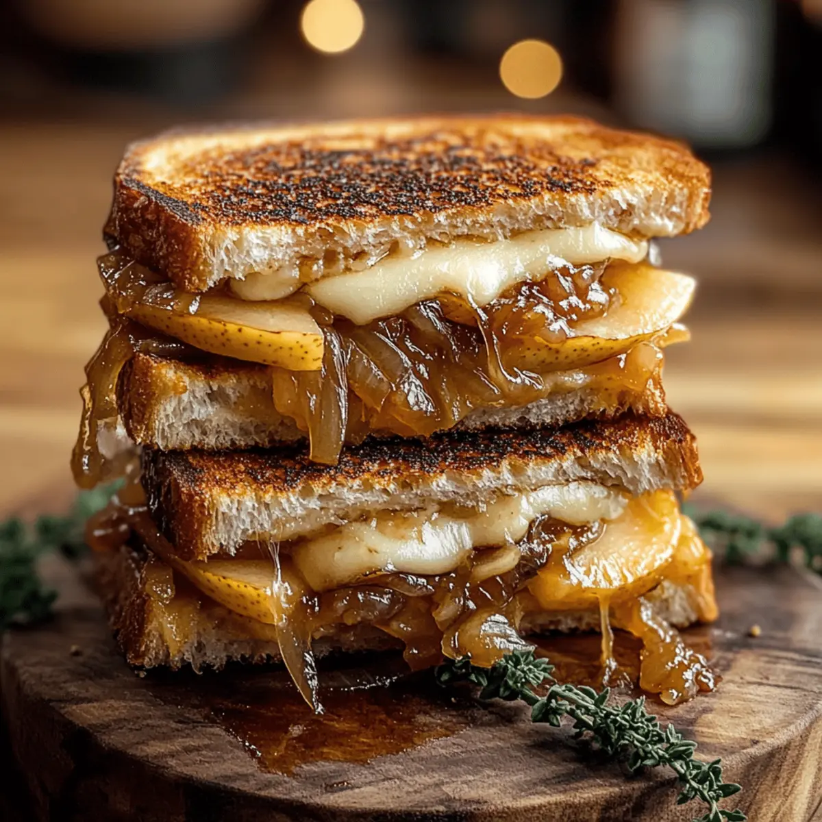 Pear & Apple Grilled Cheese With Caramelized Onions Magic