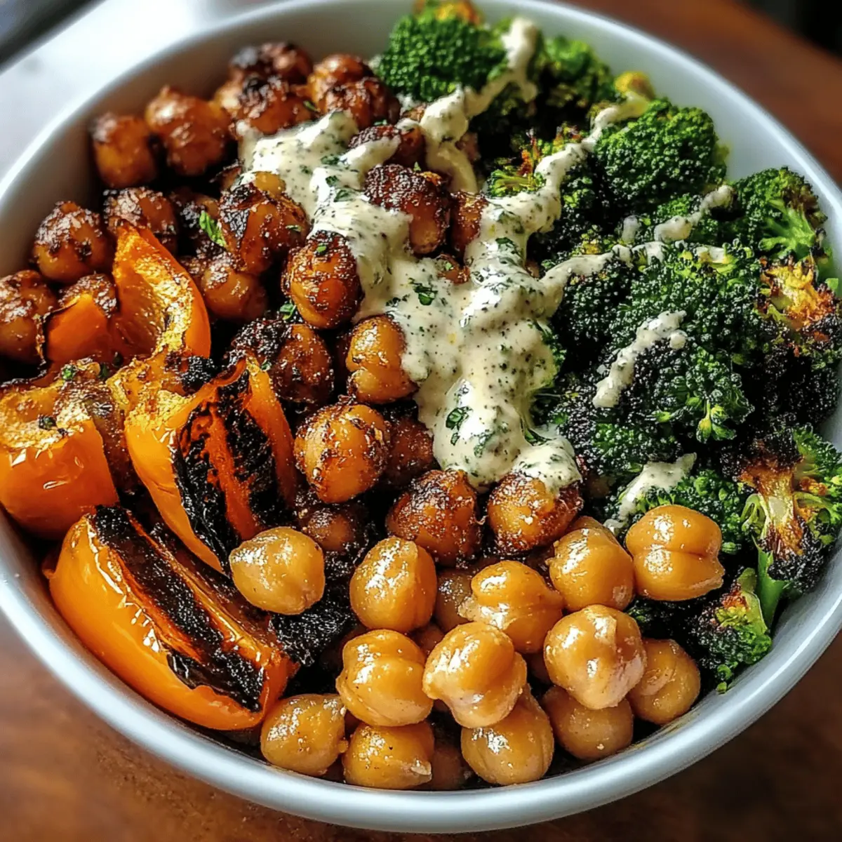 Roasted Chickpeas and Veggie Bowl