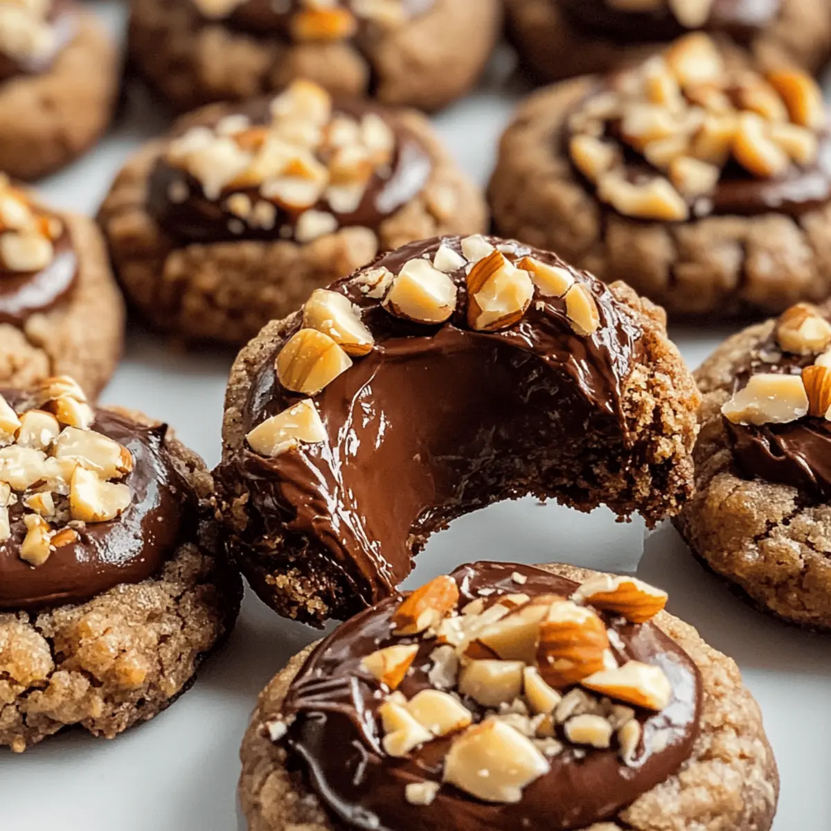 Indulge in Chewy Chocolate Hazelnut Thumbprint Cookies