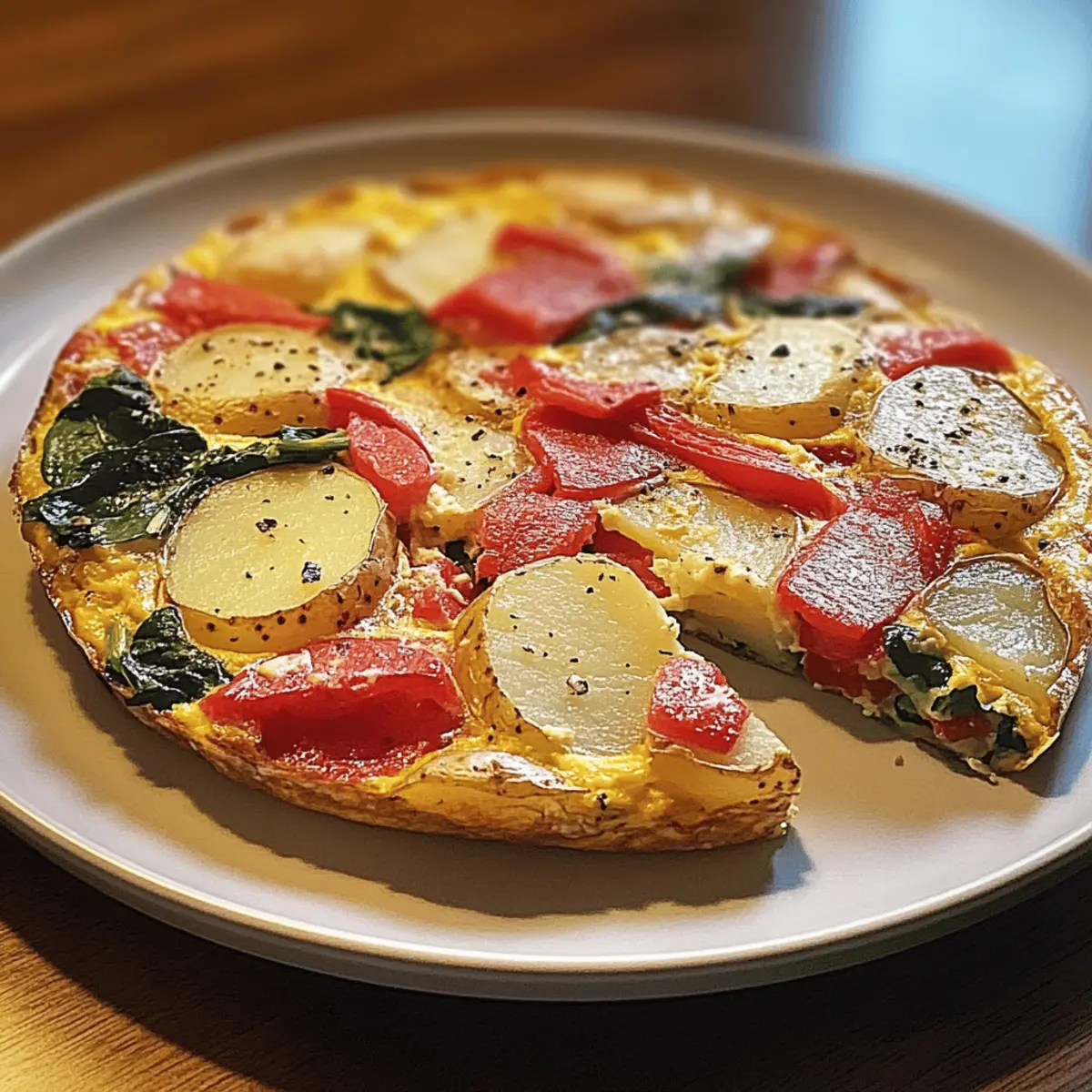 Frittata with Potatoes, Red Peppers, and Spinach Recipe Delight