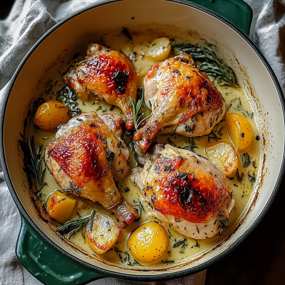 Herb Roasted Chicken in Creamy White Wine Sauce for Cozy Nights