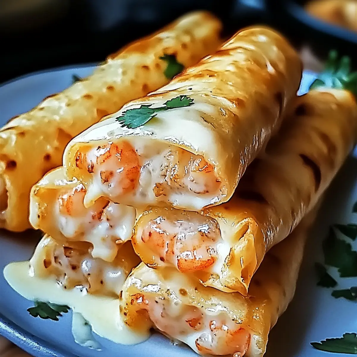 Delicious Crab Shrimp Queso Rolls