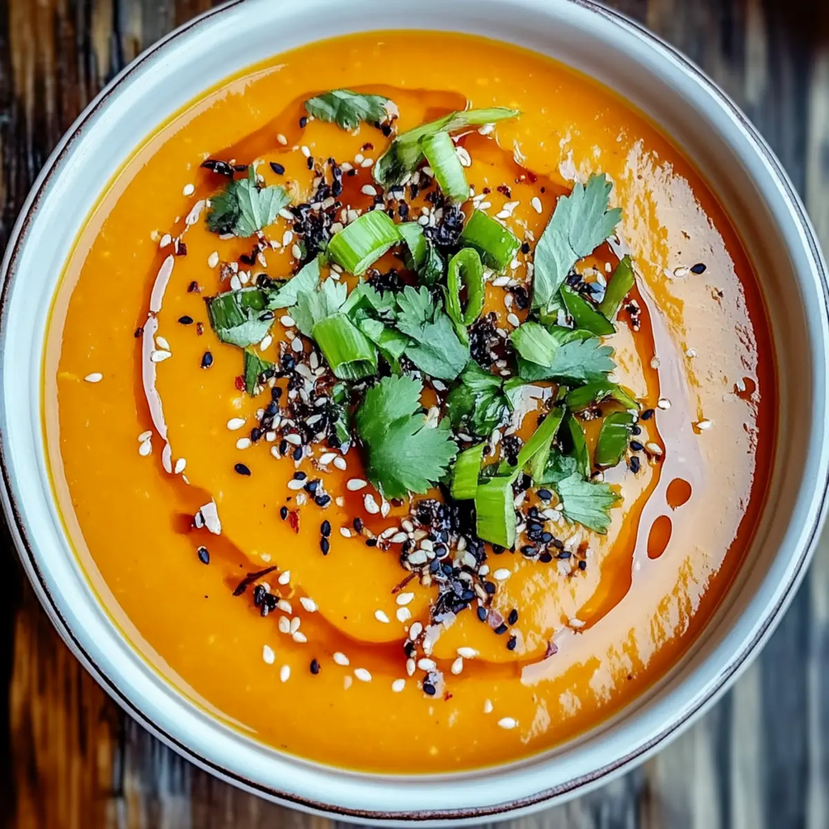 Creamy Spicy Miso Carrot Soup: A Cozy Vegan Hug in a Bowl
