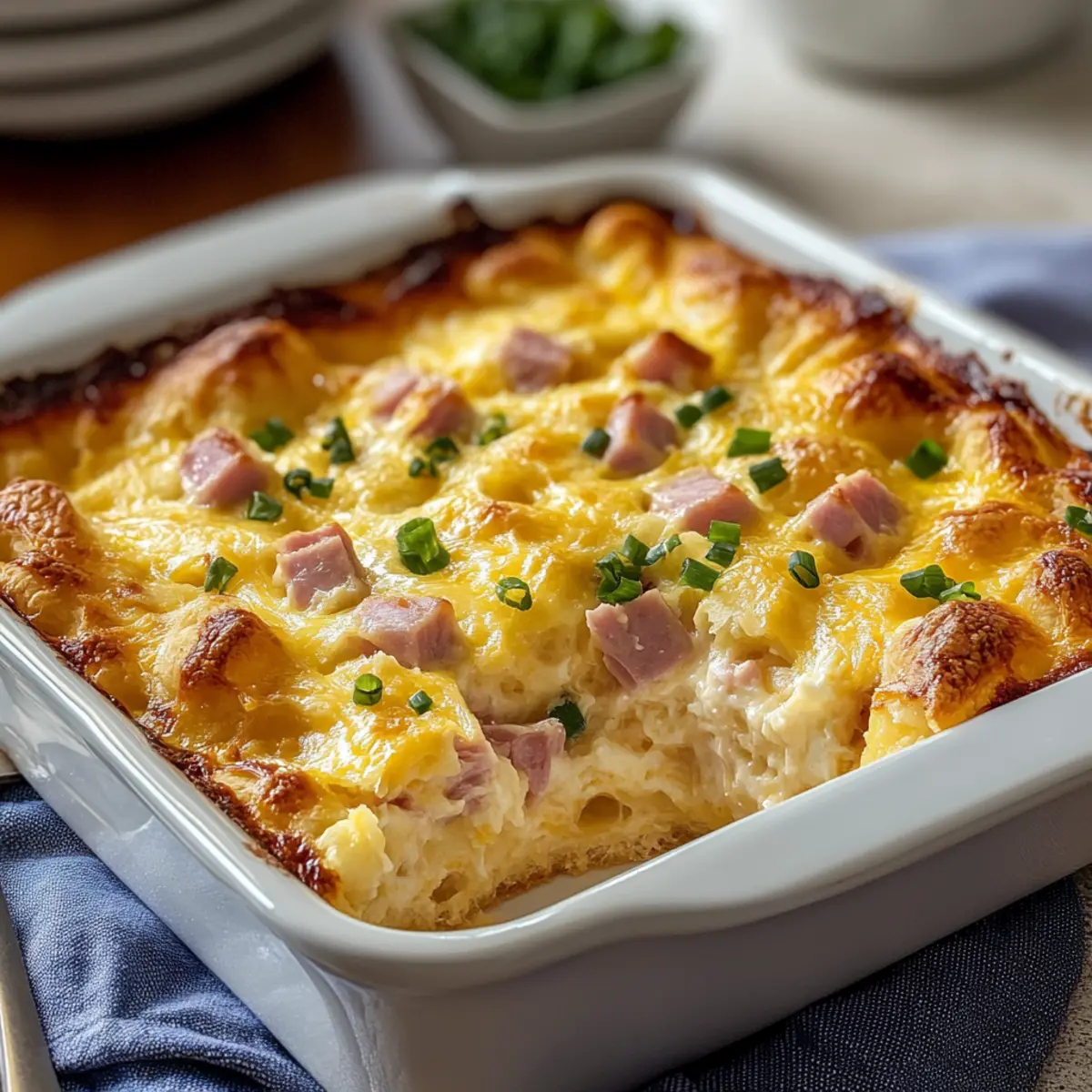 Pillsbury Breakfast Casserole with Ham and Cheese Bliss