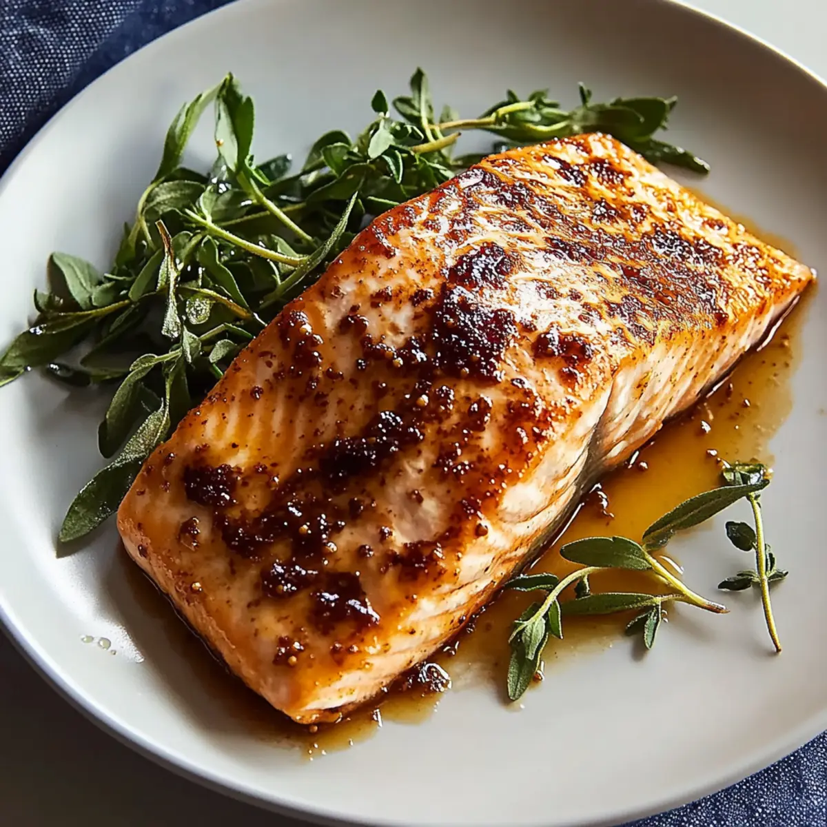 Perfectly Crispy Air Fryer Salmon with Sweet Mustard Glaze