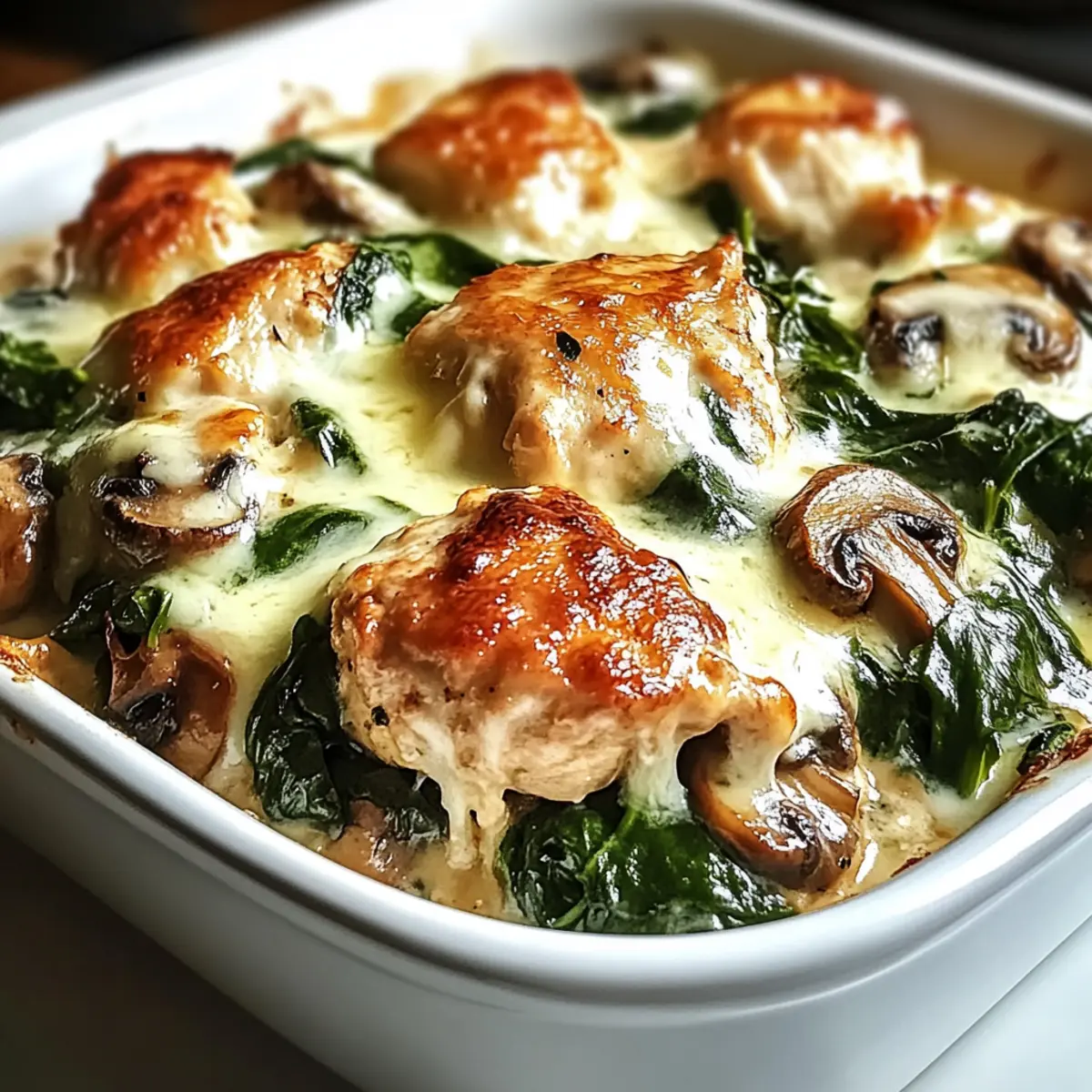 Low-Carb Chicken Spinach Mushroom Bake for Cozy Nights
